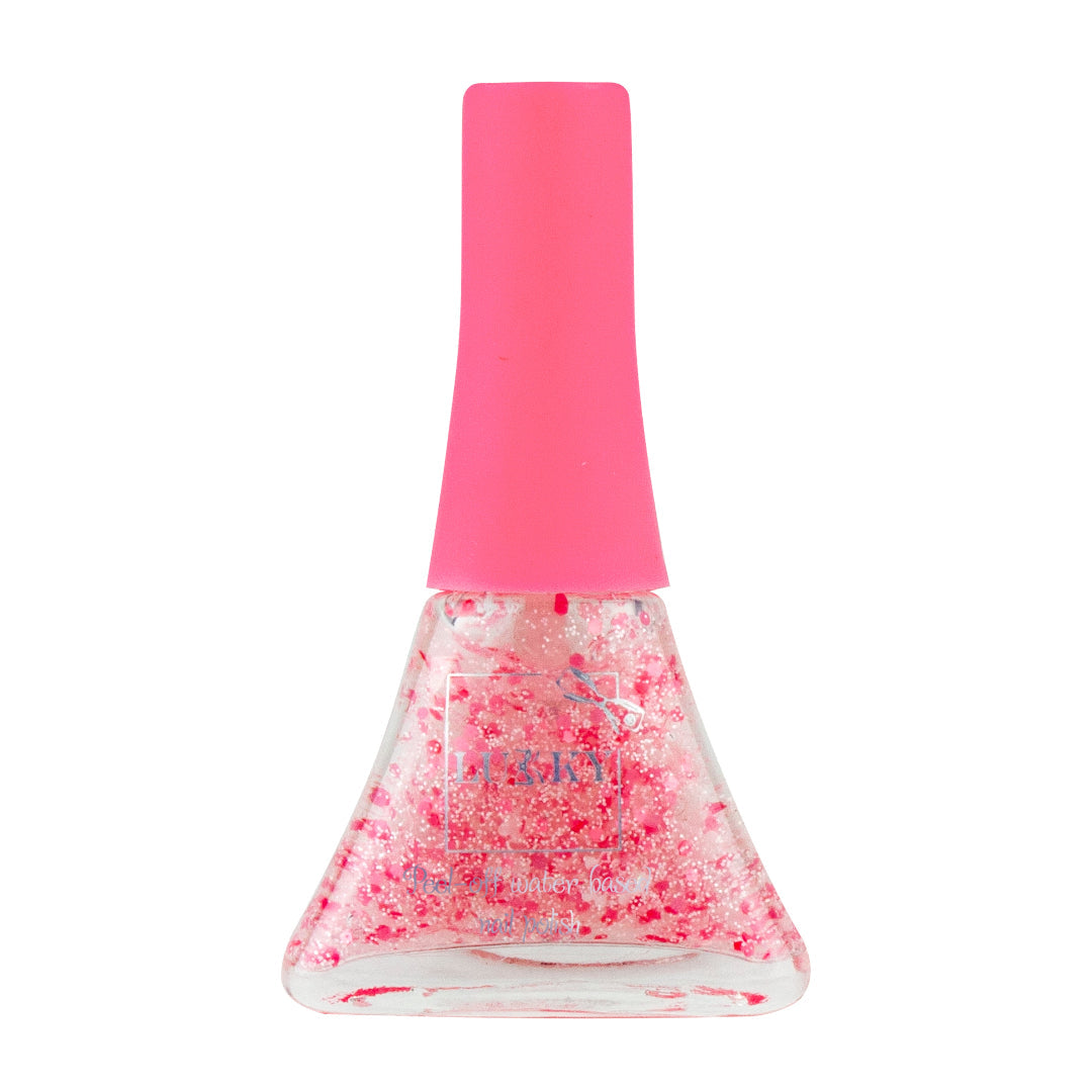 Lukky Peel-Off Nail Polish Confetti (5.5ml) (White-pack with Flowers)