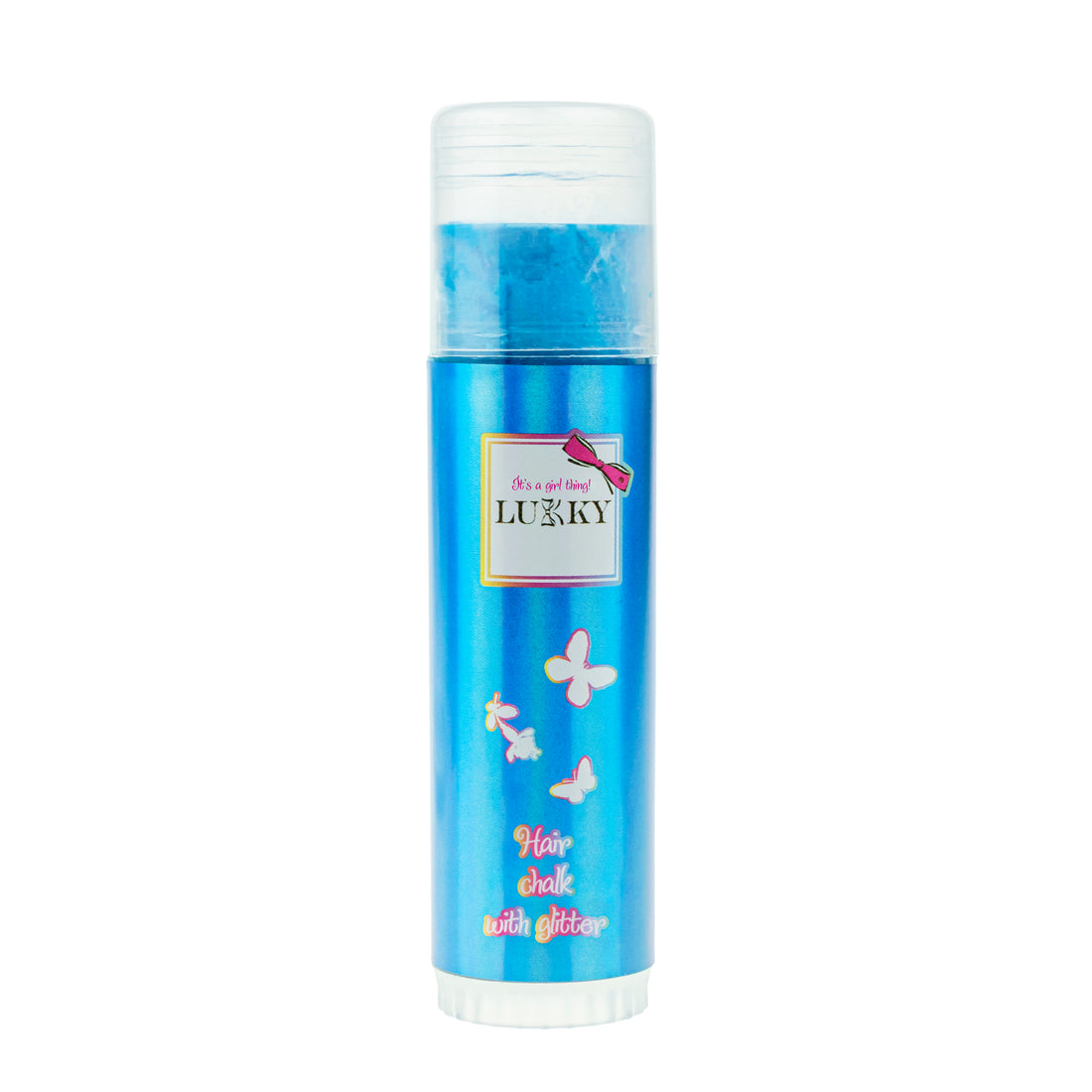 Lukky Hair Chalk w/ Glitter Black Currant Flavor 10g (Blue)