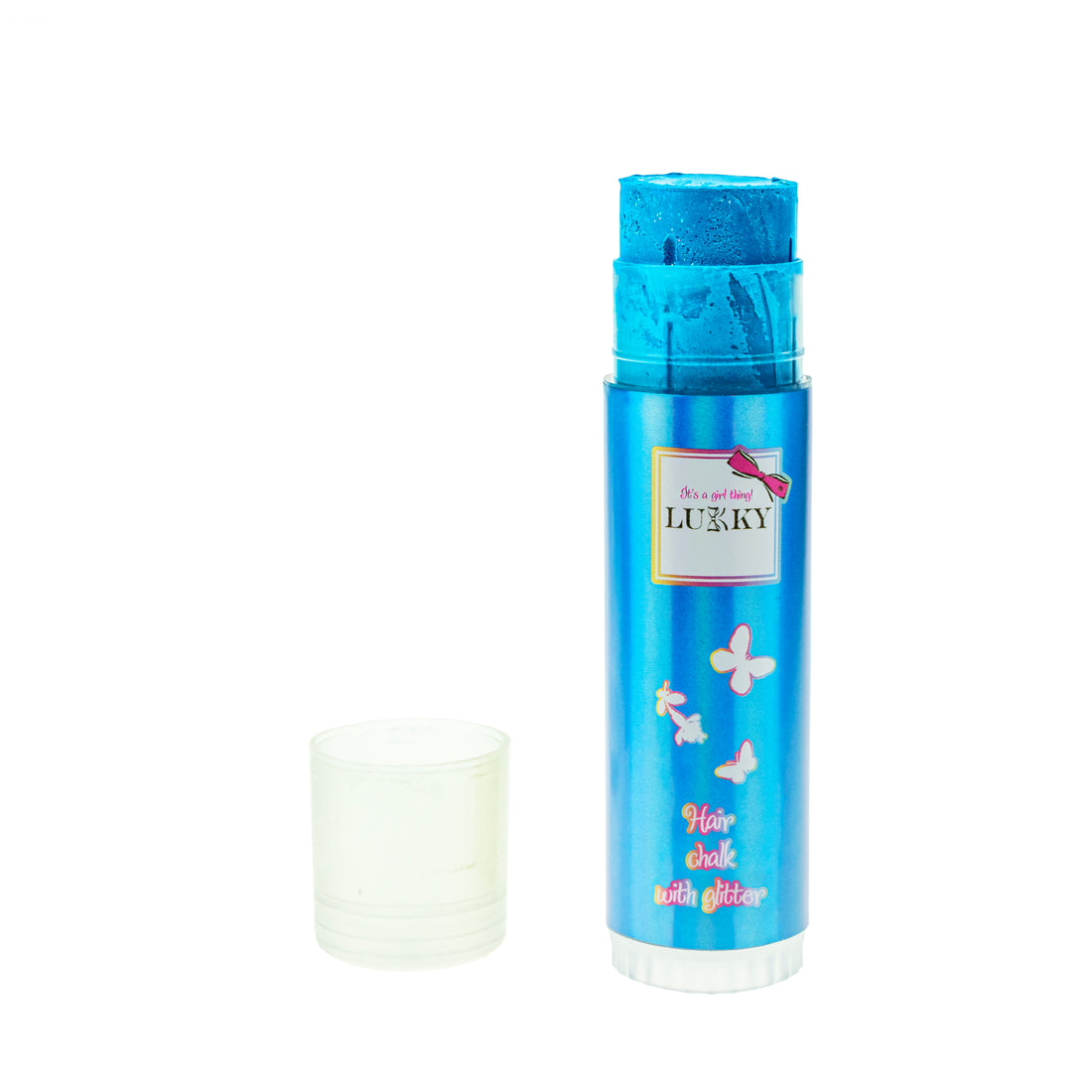 Lukky Hair Chalk w/ Glitter Black Currant Flavor 10g (Blue)