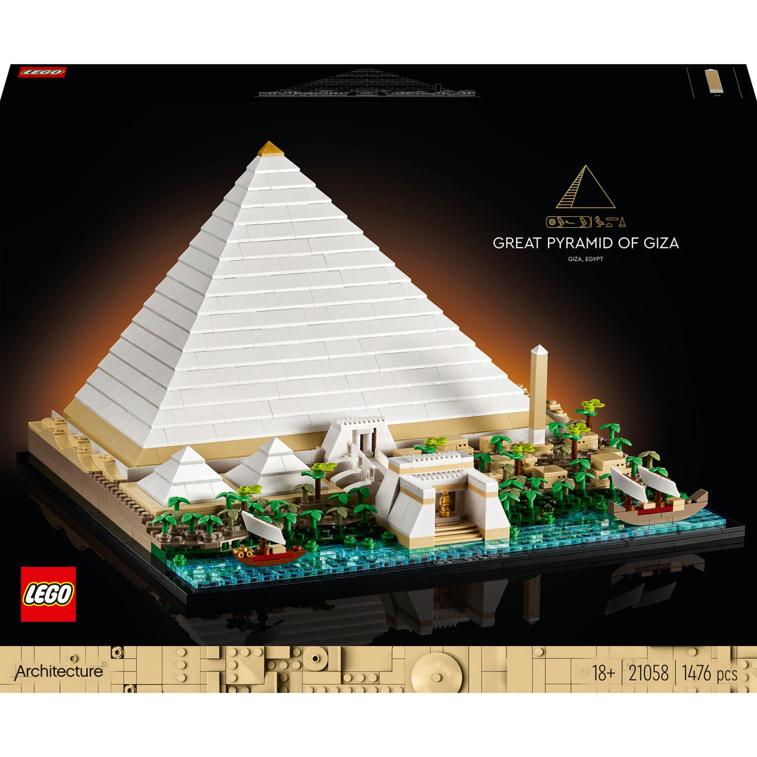 مجموعة هرم الجيزة الأكبر 21058 من LEGO® Architecture (1476 قطعة)
