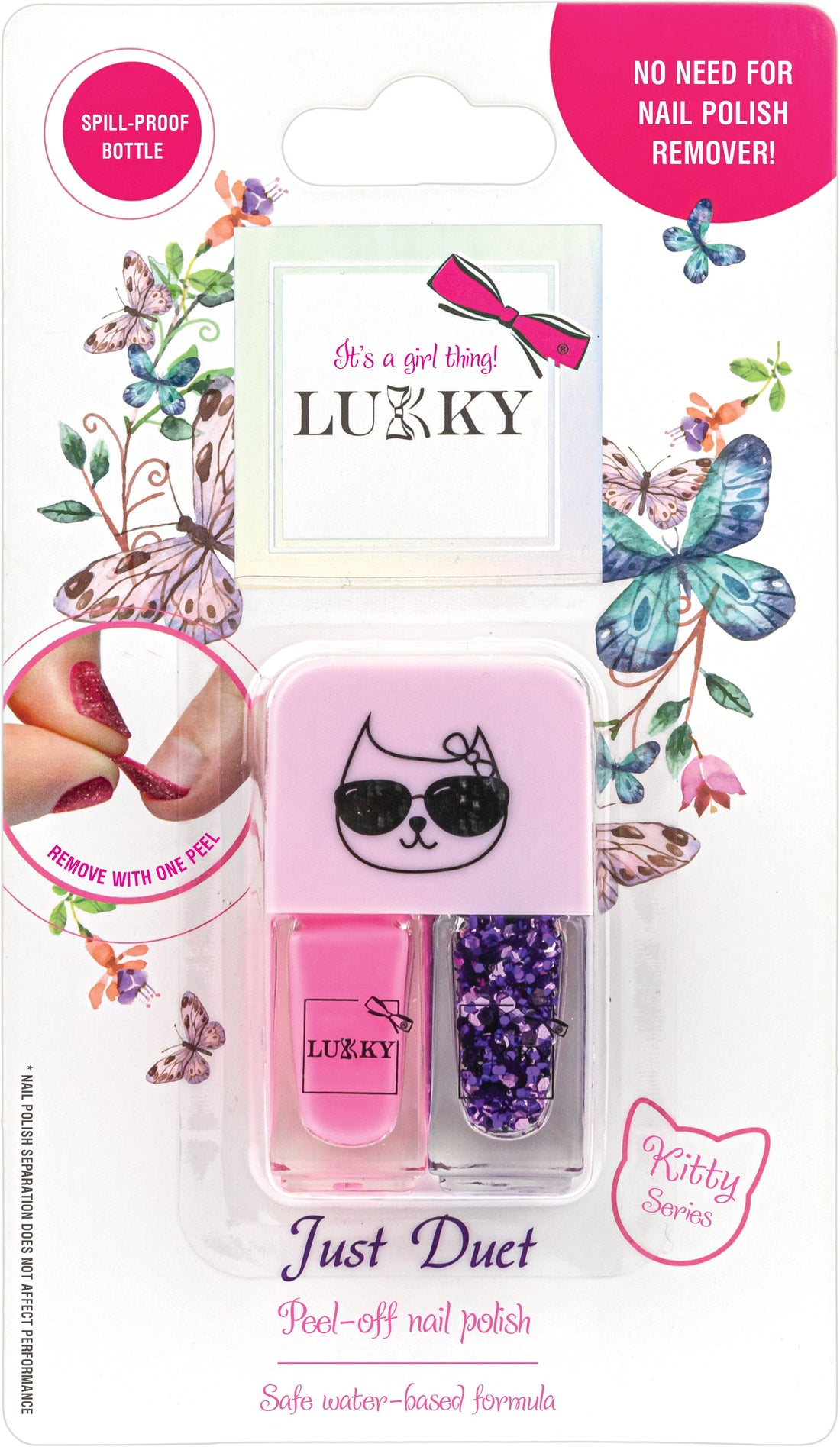 Lukky Just Duet 2-in-1 Peel-Off Nail Polish 7ml (Pastel Pink)