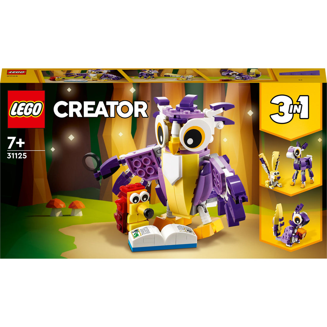 مجموعة مخلوقات الغابة الخرافية 3 في 1 رقم 31125 من LEGO® Creator (175 قطعة)