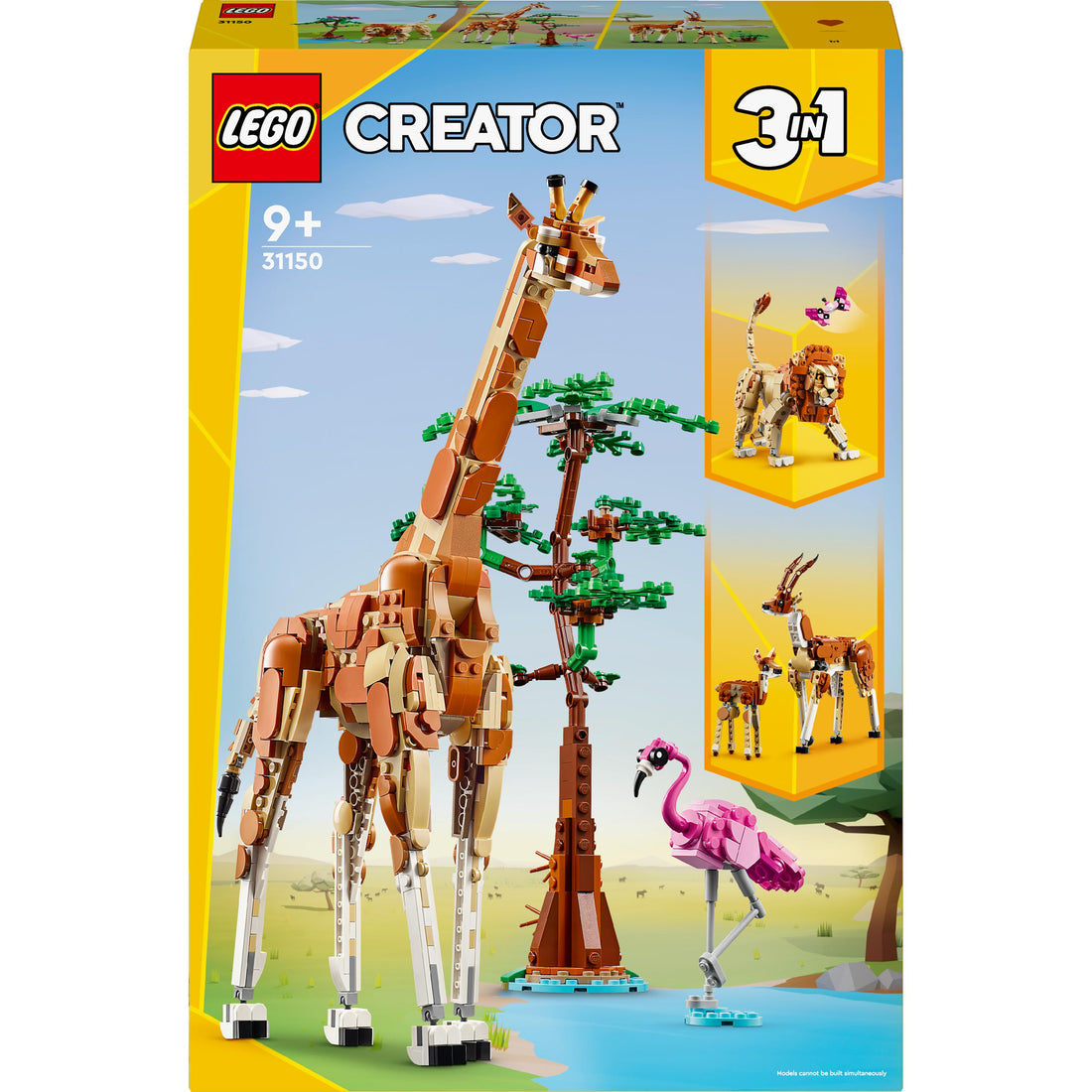 مجموعة حيوانات السفاري البرّية 3 في 1 رقم 31150 من LEGO® Creator