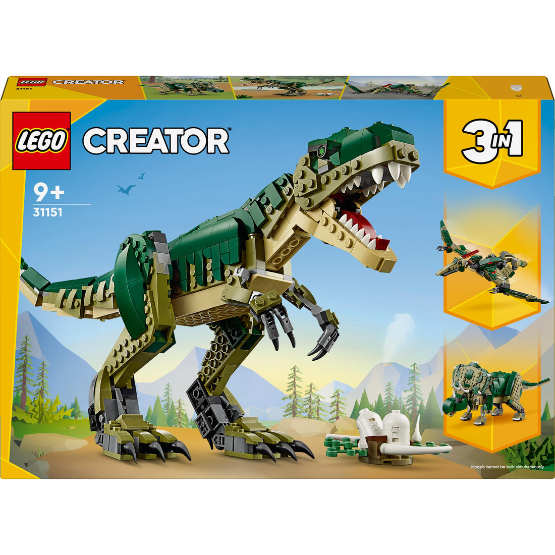 تي ركس من LEGO® Creator 3in1، لعبة الديناصور للأطفال 31151