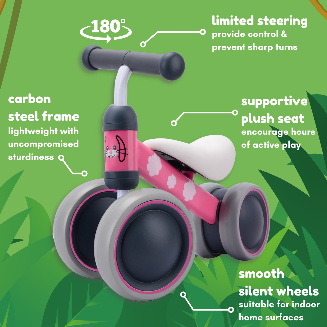 BOLDCUBE Baby Balance Bike Bonnie Bunny (Pink)