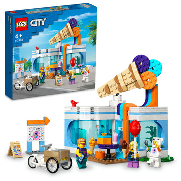 مجموعة لعبة بناء متجر المثلّجات 60363 من LEGO® City للأطفال الذين تبلغ أعمارهم 6 سنوات أو أكثر (296 قطعة)