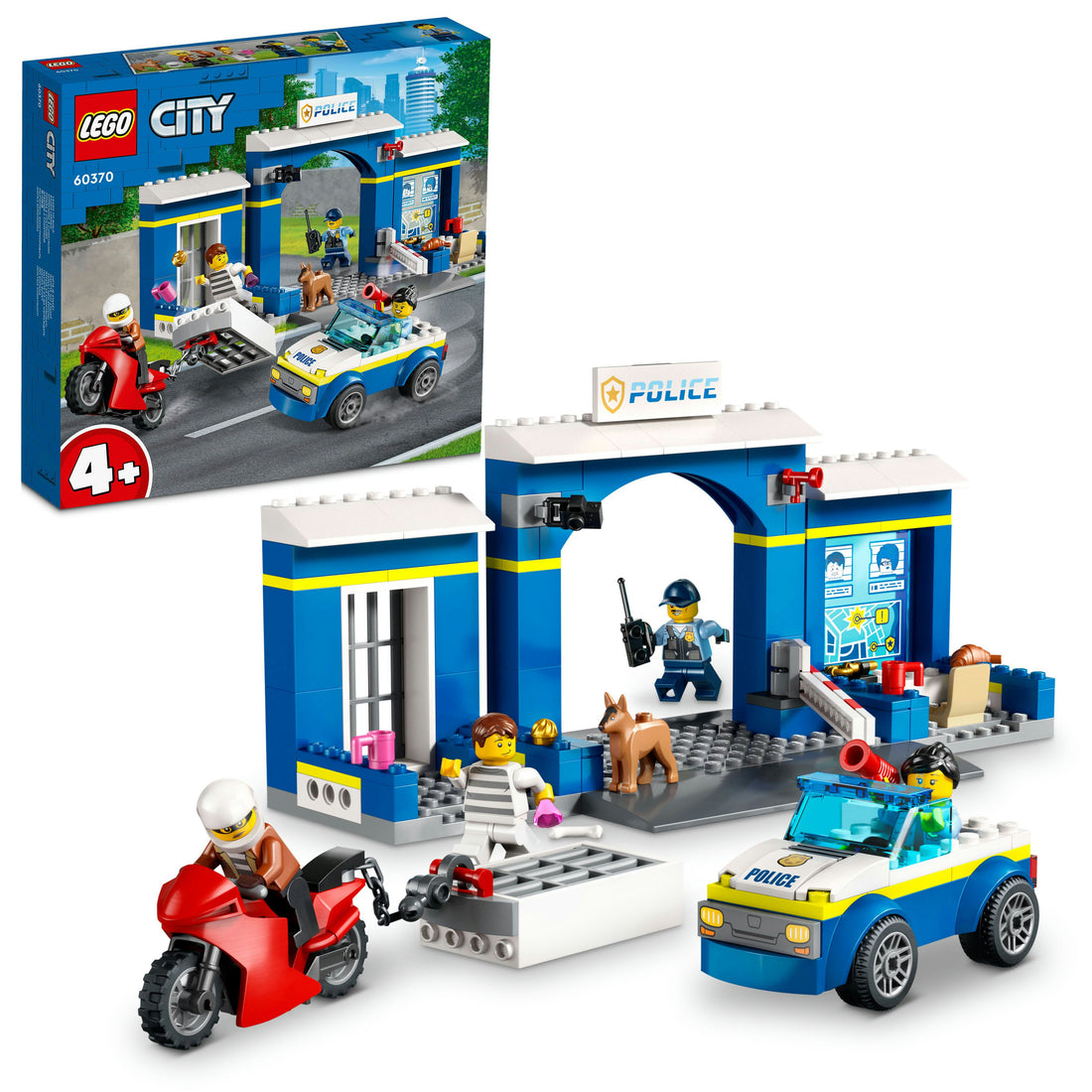 مجموعة LEGO® City محطة الشرطة - المطاردة 60370 (172 قطعة)