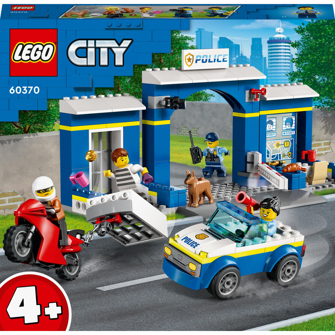 مجموعة LEGO® City محطة الشرطة - المطاردة 60370 (172 قطعة)