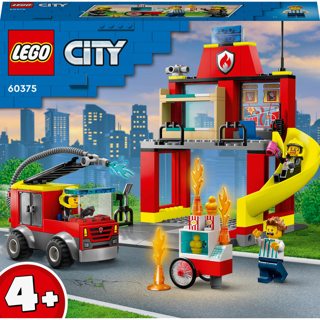 مجموعة مركز الإطفاء وشاحنة الإطفاء 60375 من LEGO® City (153 قطعة)