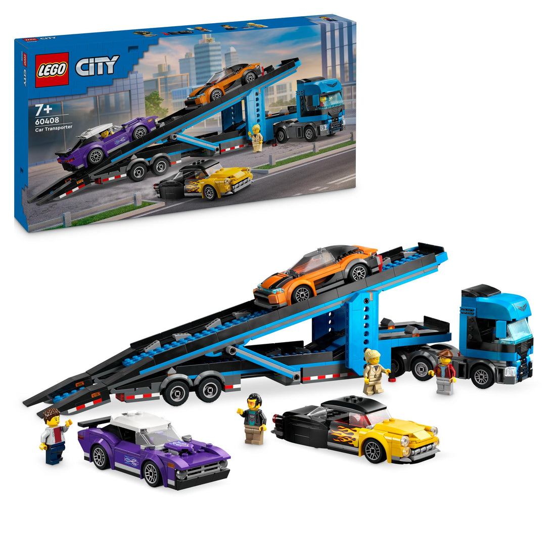 شاحنة نقل السيارات ذات السيارات الرياضية 60408 من LEGO® City