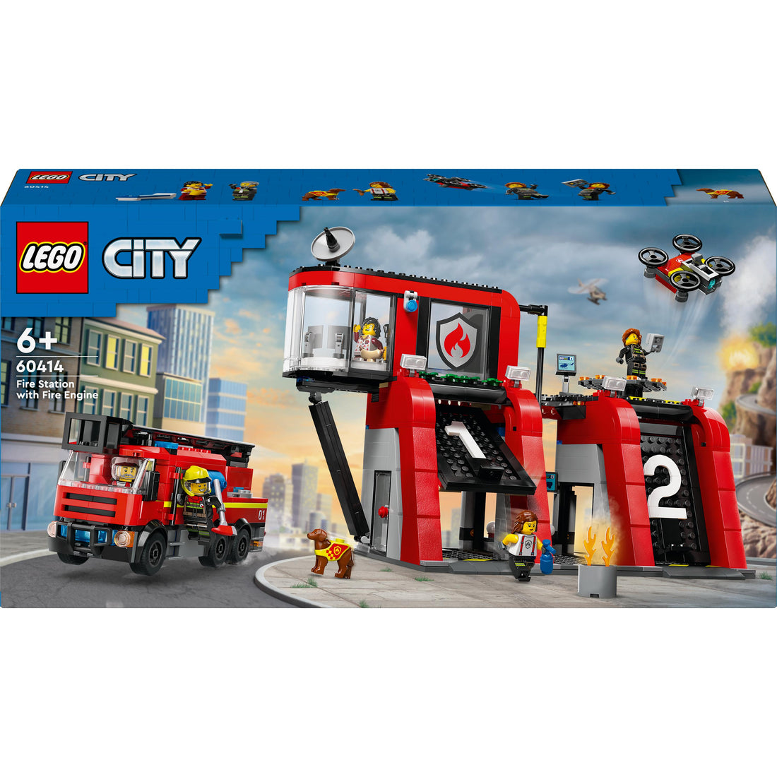 مجموعة لعب مركز الإطفاء مع شاحنة الإطفاء  60414 من LEGO® City