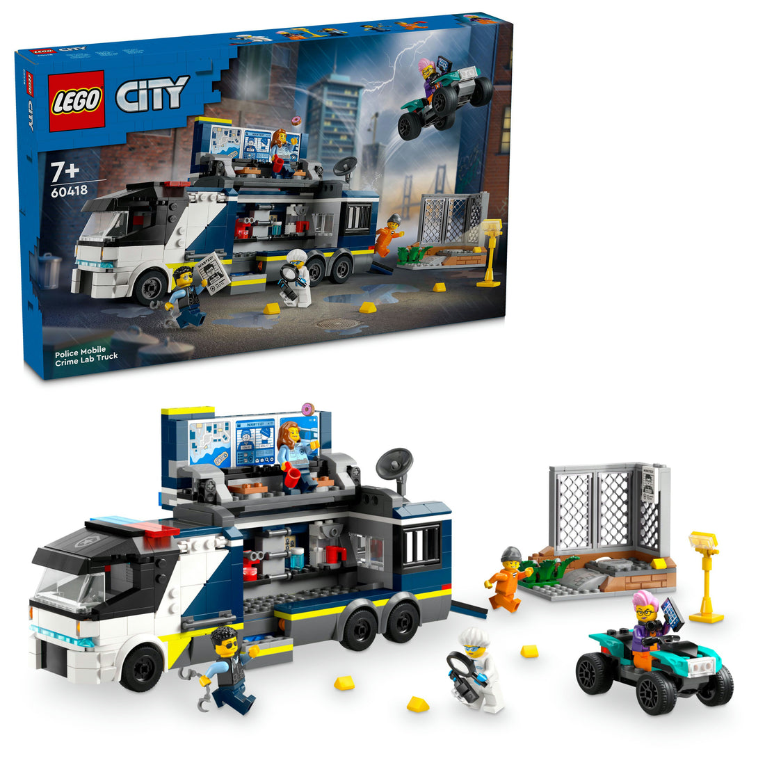 لعبة شاحنة المختبر الجنائي المتنقل للشرطة 60418 من LEGO® City