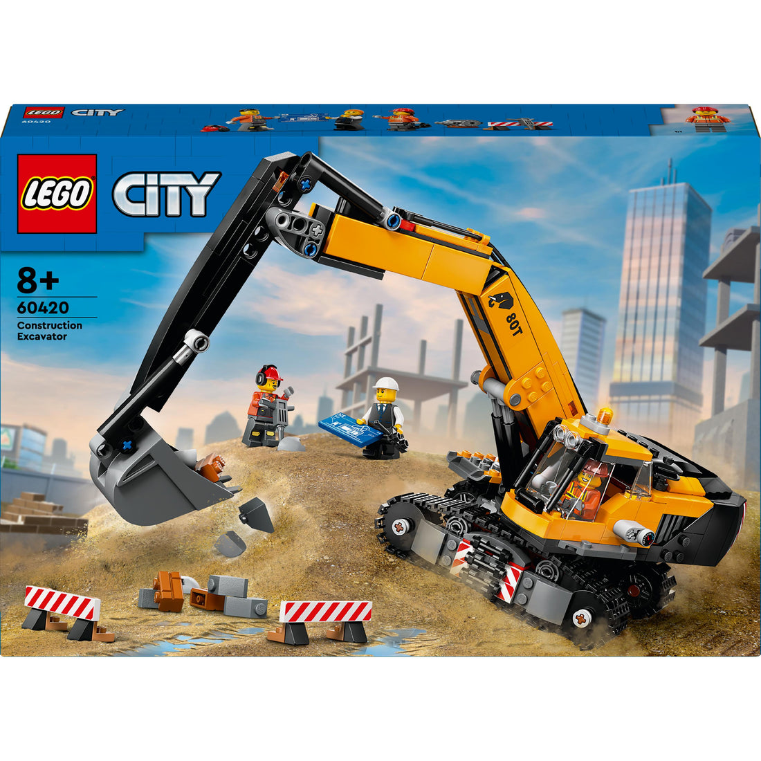 لعبة حفّار البناء الأصفر 60420 من LEGO® City