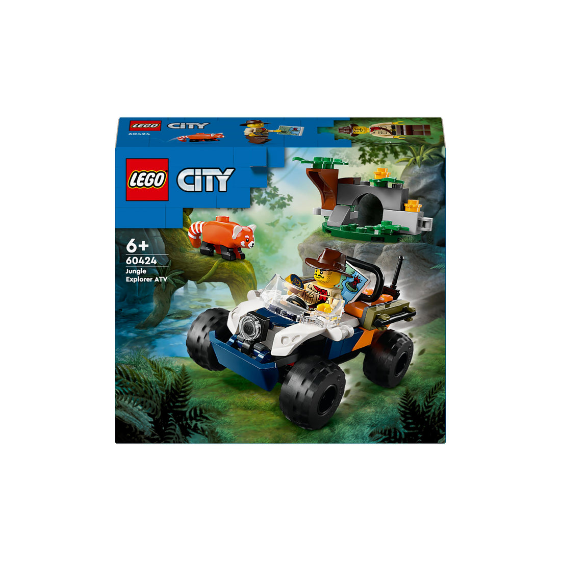 مجموعة عربة مستكشف الأدغال ومهمّة الباندا الحمراء 60424 من LEGO® City