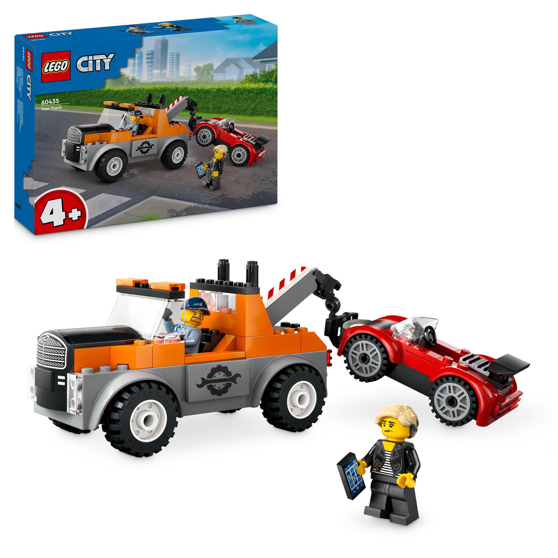 لعبة شاحنة الجرّ وإصلاح السيارة الرياضية 60435 من LEGO® City