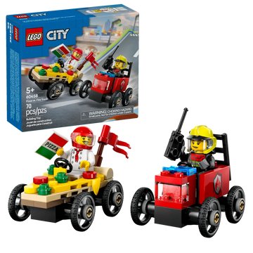 LEGO 60458 Pizza vs. Fire Truck Race Car Pack