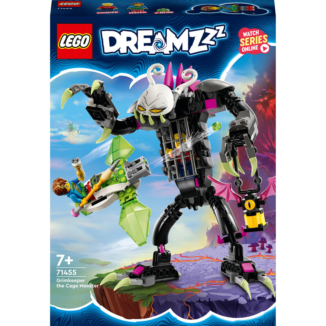 مجموعة لعبة بناء حارس غريم الوحش القفصي 71455 من LEGO® DREAMZzz™ (274 قطعة)