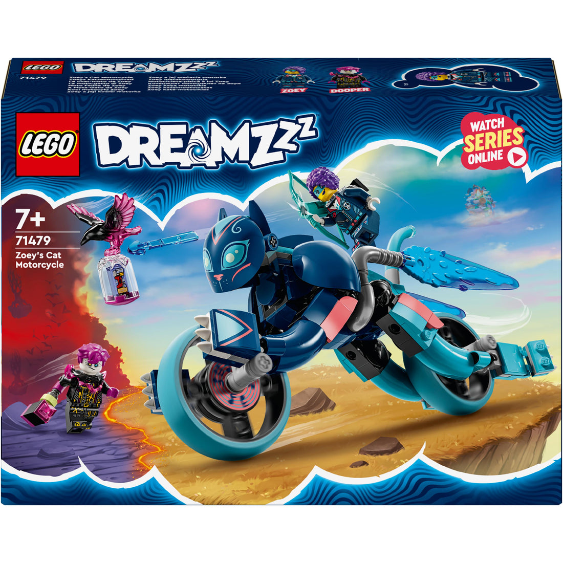 لعبة الدراجة النارية على شكل قطة الخاصة بزوي 71479 من LEGO® DREAMZzz™