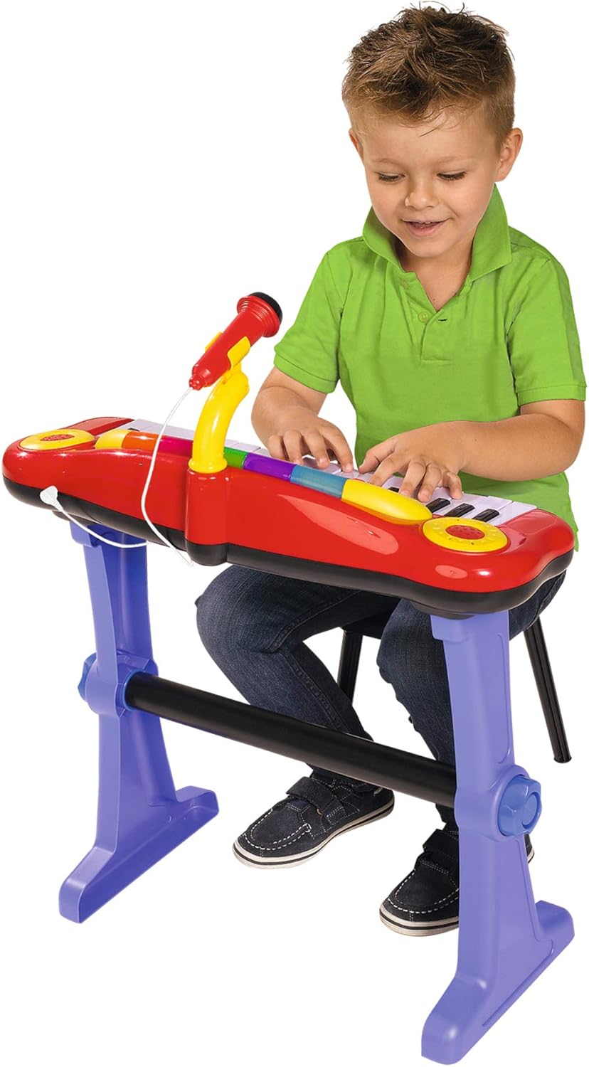 Music World' Electronic Kids Keyboard with Microphone, Stand & Stool