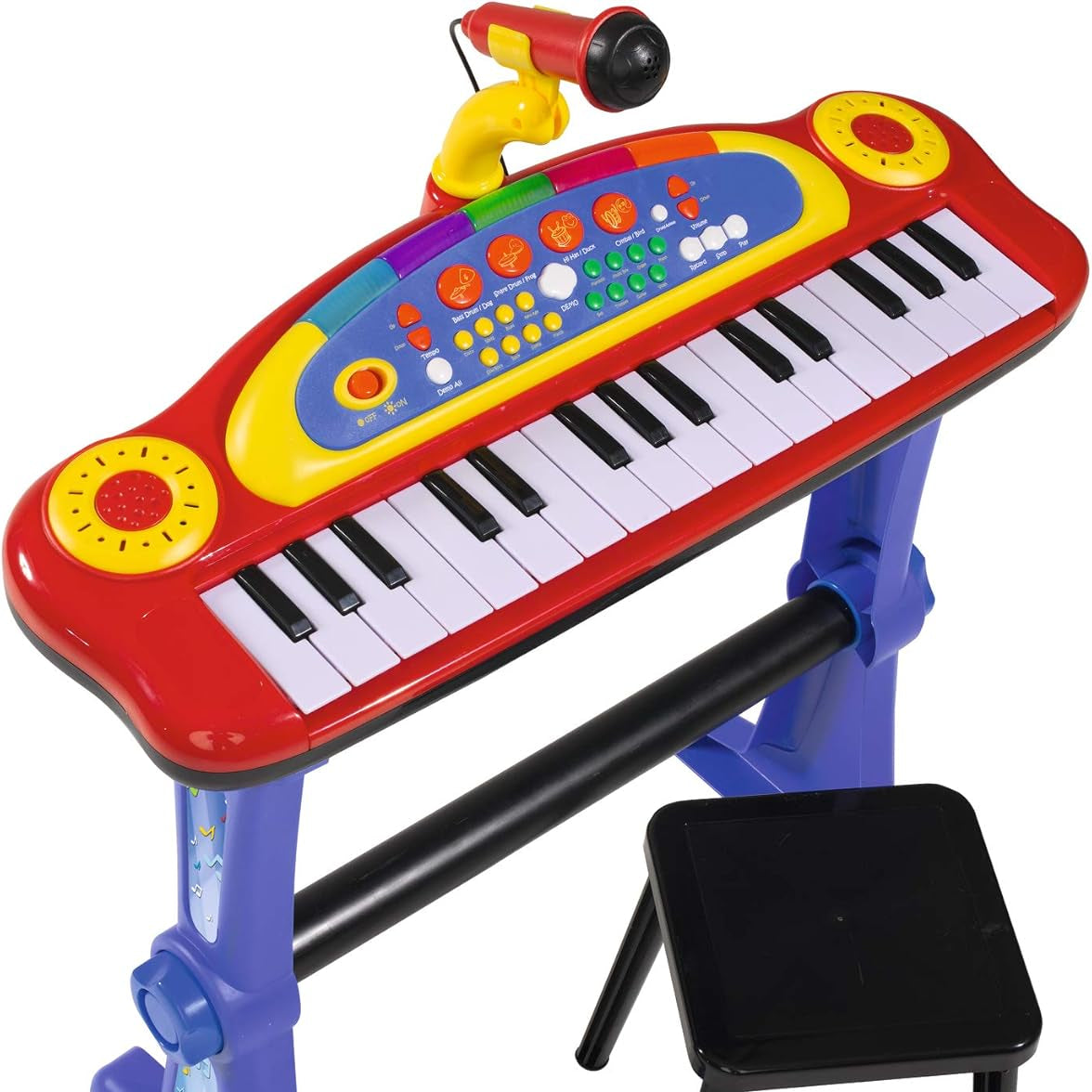 Music World' Electronic Kids Keyboard with Microphone, Stand & Stool