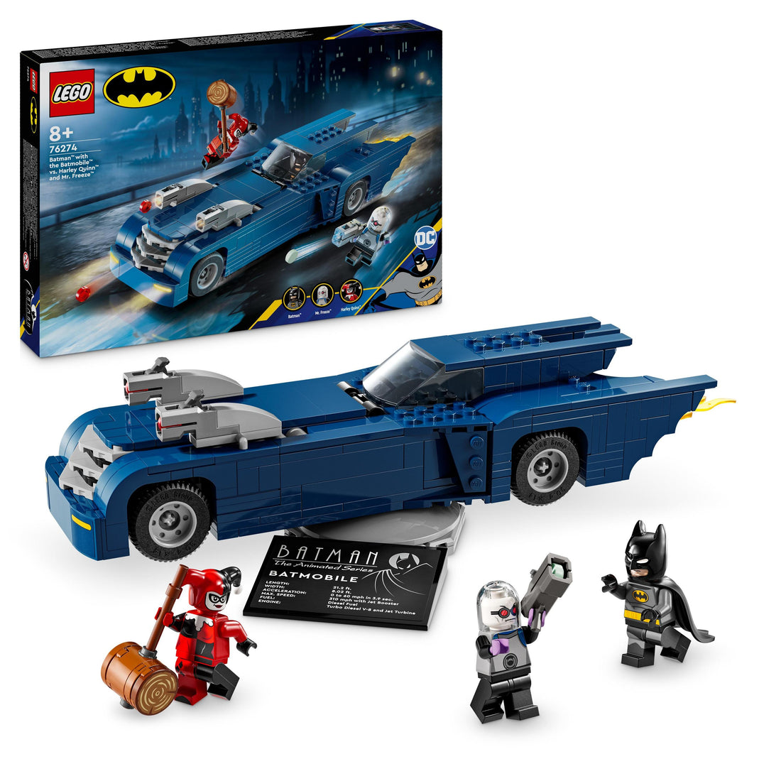 الرجل الوطواط مع سيارة الوطواط™ مقابل هارلي كوين™ ومستر فريز™ 76274 من LEGO® DC Batman™