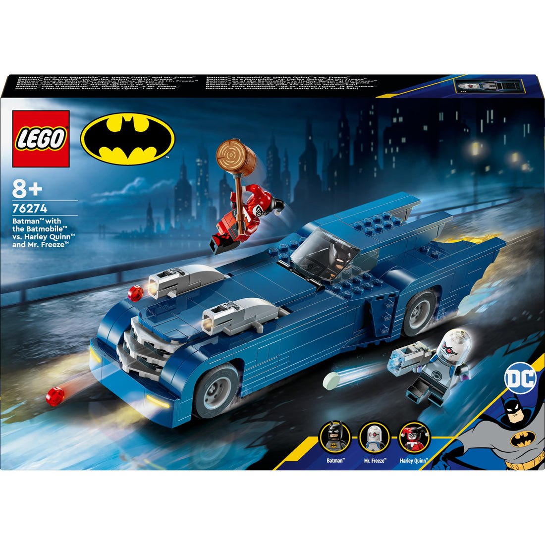 الرجل الوطواط مع سيارة الوطواط™ مقابل هارلي كوين™ ومستر فريز™ 76274 من LEGO® DC Batman™