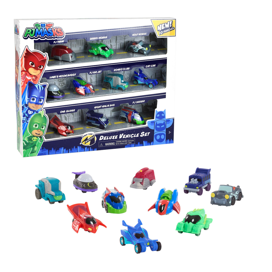 PJ Masks Night Time Micros Deluxe Vehicle Set