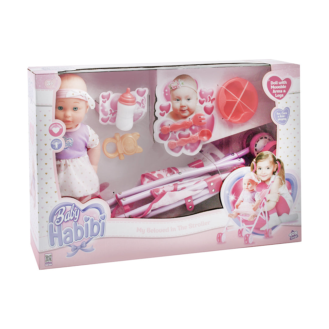 دمية بيبي حبيبي - عربة الدمية
  قياس 14 إنشاً