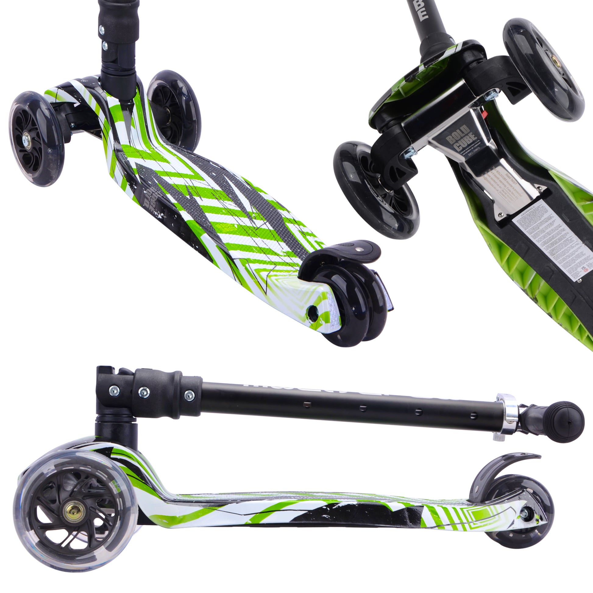 BOLDCUBE Big Fold Swift 3 Wheel Scooter  Green