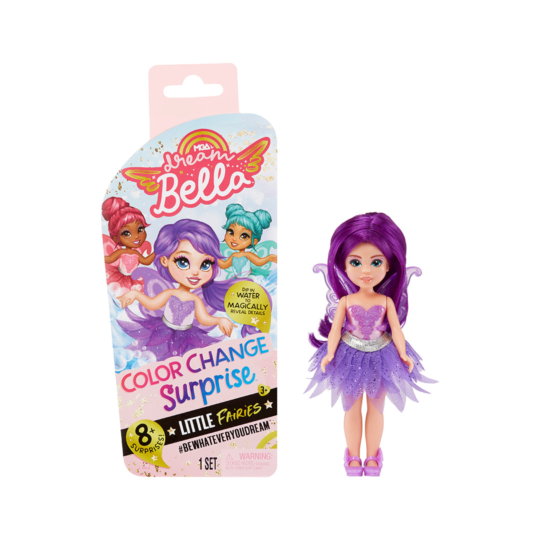 MGA's Dream Bella Color Change Surprise Little Fairies Doll- Aubrey (Purple)