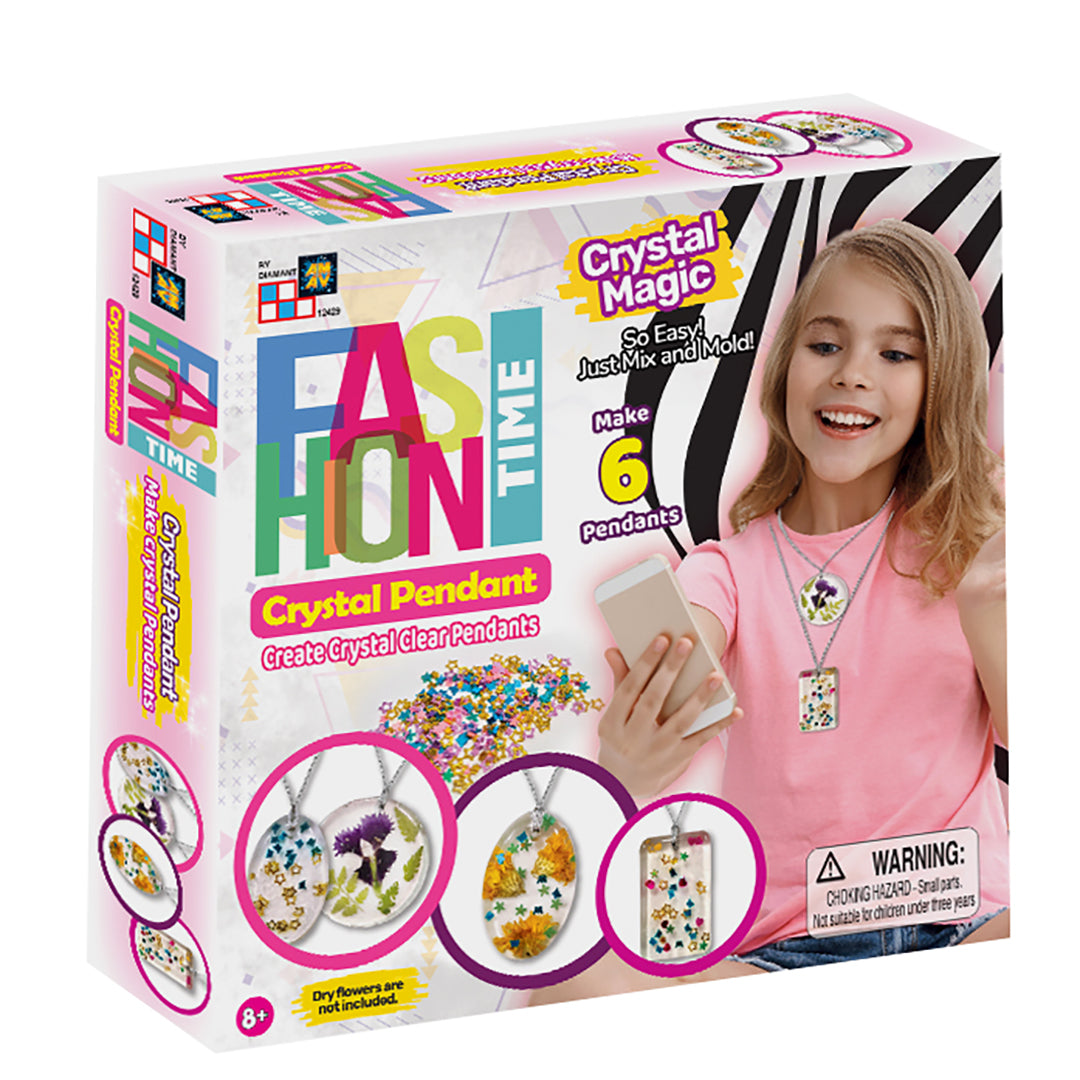 فاشن تايم القلادة الكريستالية الشفافة