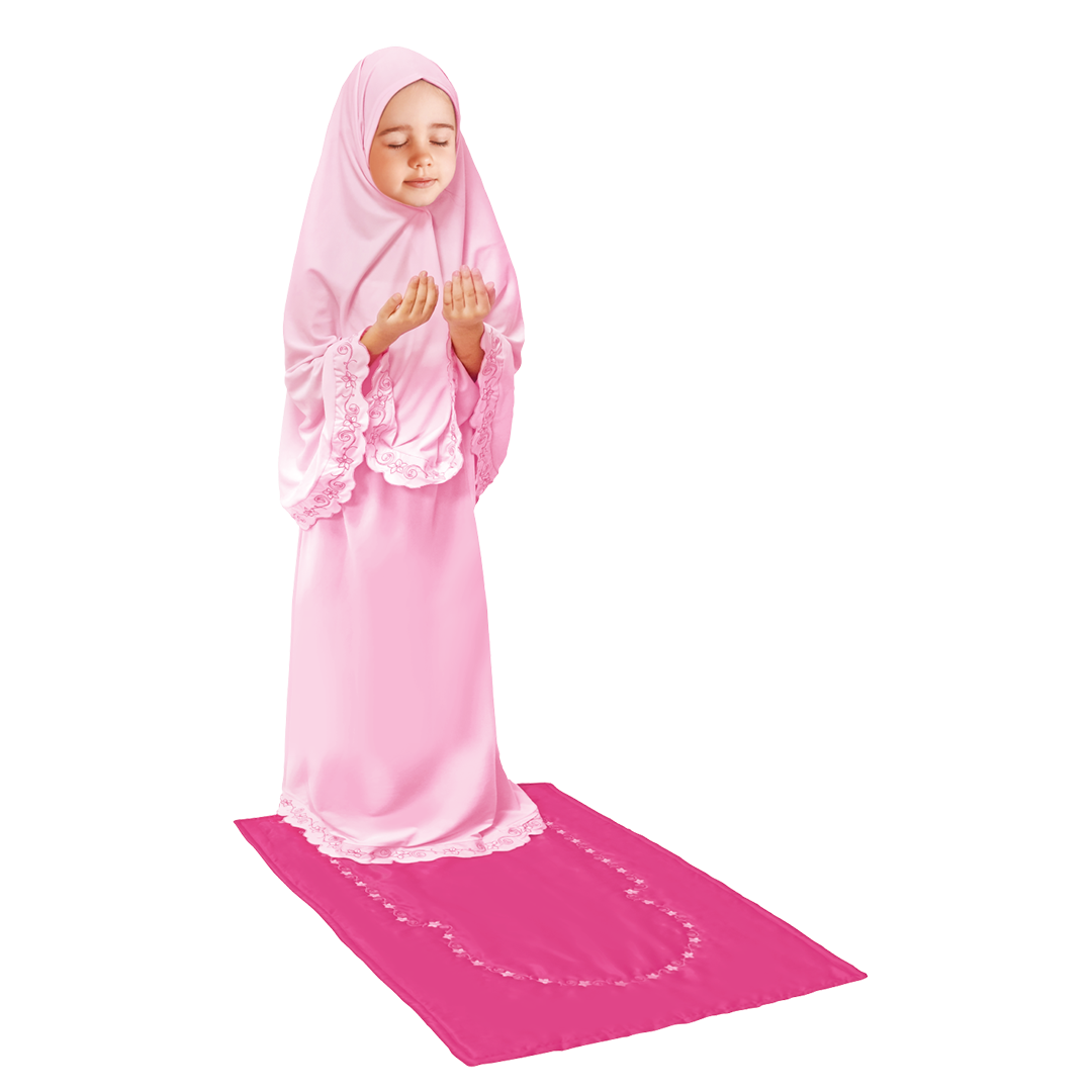 فلة مجموعة الصلاة (الثوب قطعة عدد 2 /الحقيبة/سجادة الصلاة)