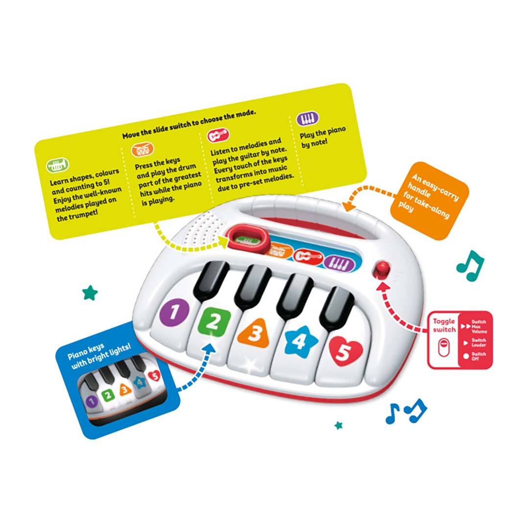 كيدز هيتس بيانو توي موسيكل رينبو