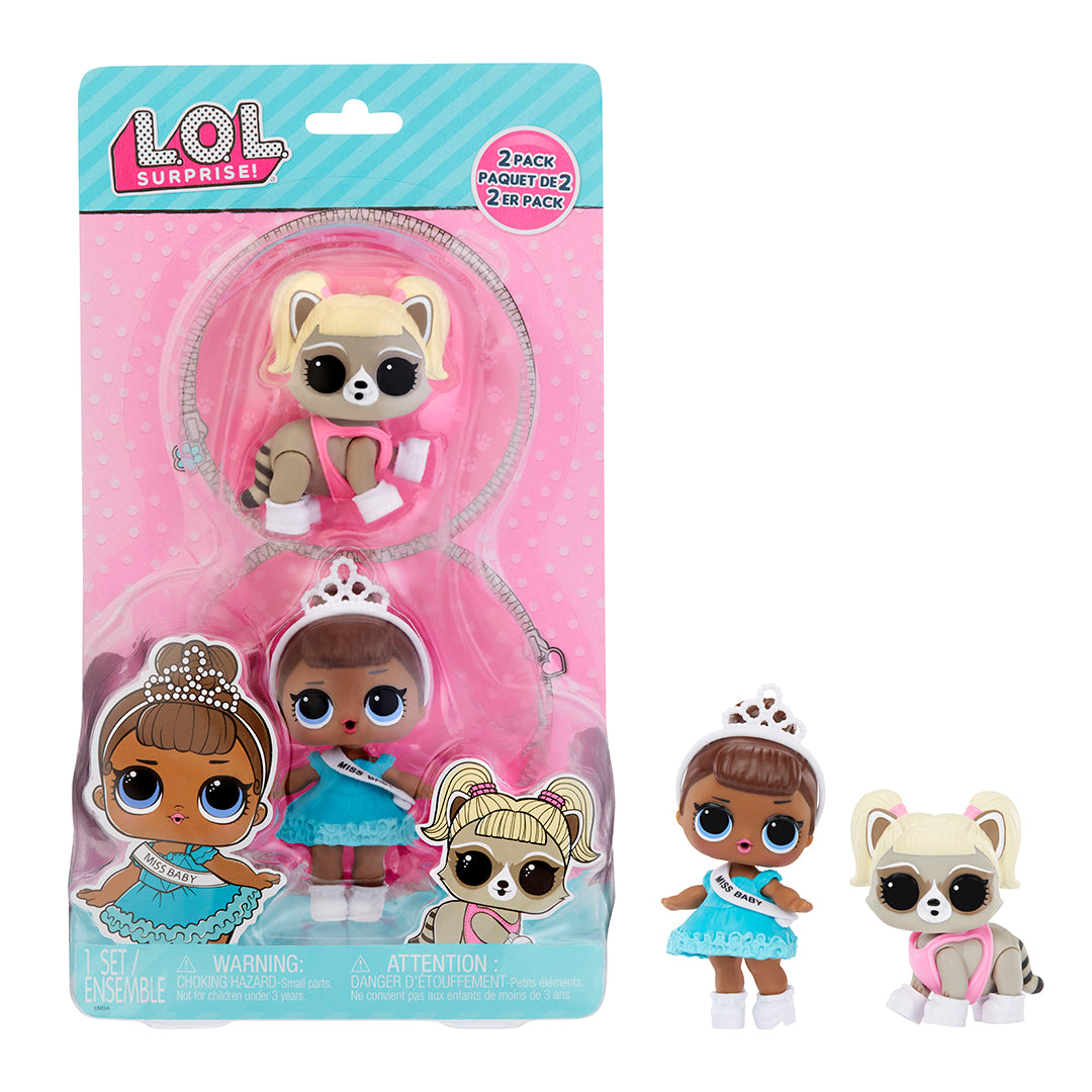 LOL Surprise Lil Sis & Lil Pet Mini Figure Doll 2 Pack