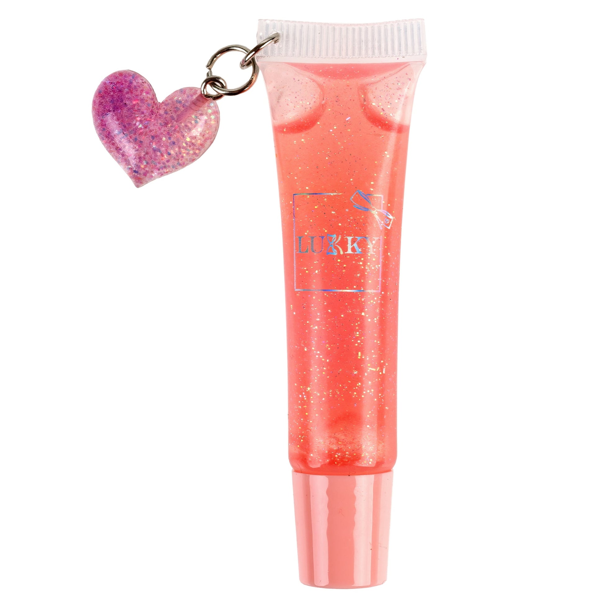 Lukky Beauty Duet Set w/ Pink Lip Gloss w/ Heart Key Chain