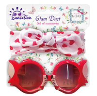 Lukky Fashion Glam Duet Sunglasses & Hairband (Red)