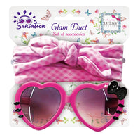 Lukky Fashion Glam Duet Sunglasses & Hairband (Pink)