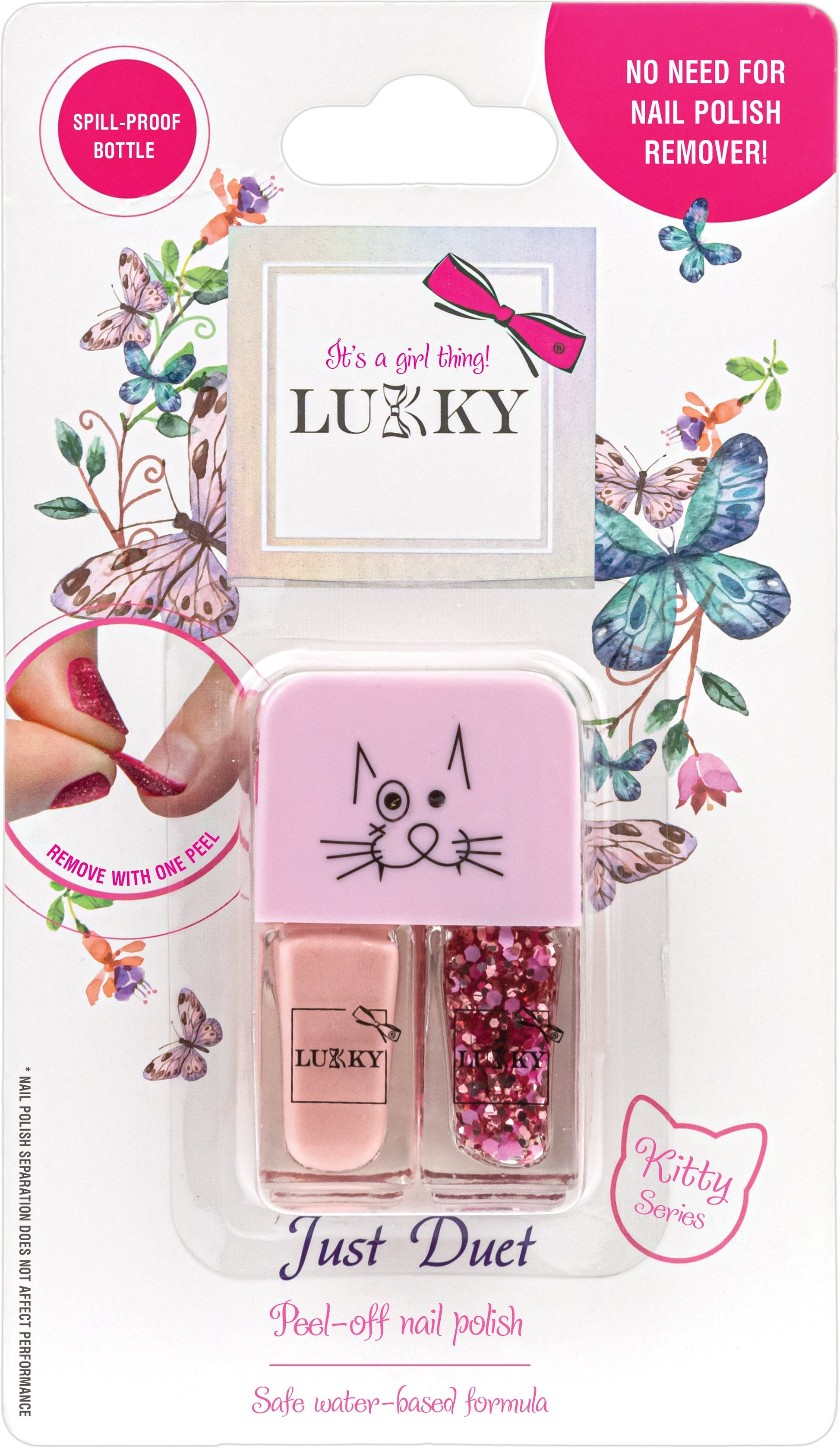 Lukky Just Duet 2-in-1 Peel-Off Nail Polish 7ml (Coral Pink)