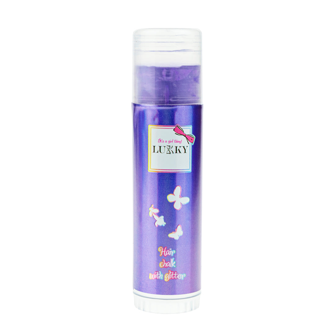 Lukky Hair Chalk with Glitter Strawberry Flavor (Purple)
