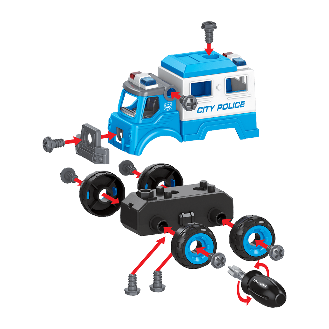 NewBoy Nitro2Go Assembling Car Set Police (24pcs)