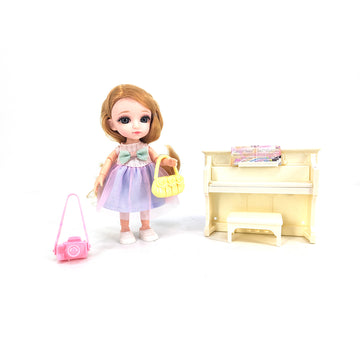 Sweet Annie 6.5" Doll With Piano Set