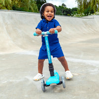 BOLDCUBE Teeny 3 Wheel Scooter Folding  Dinosaur (Blue)