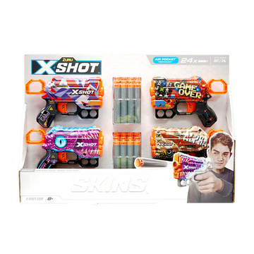 X-Shot Skins Menace 4pk (24Darts)