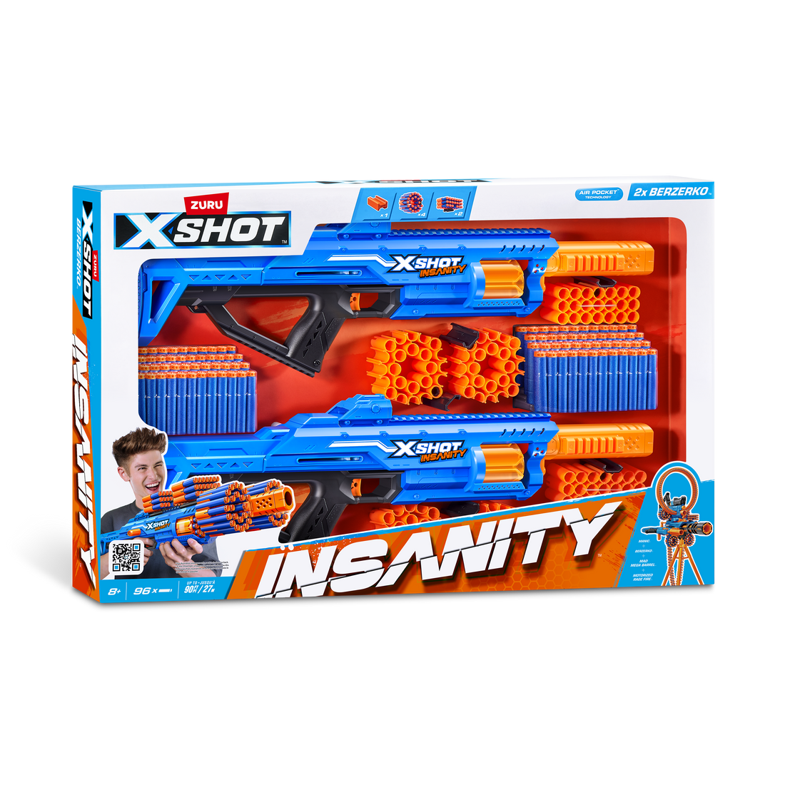 X-Shot Insanity Berzerko 8 Shot 2 pack (96 Darts)
