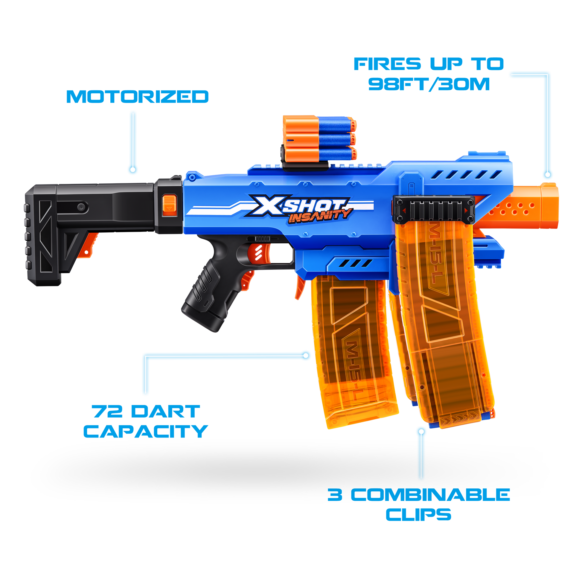 X-Shot Isanity Motorised Clip Blaster