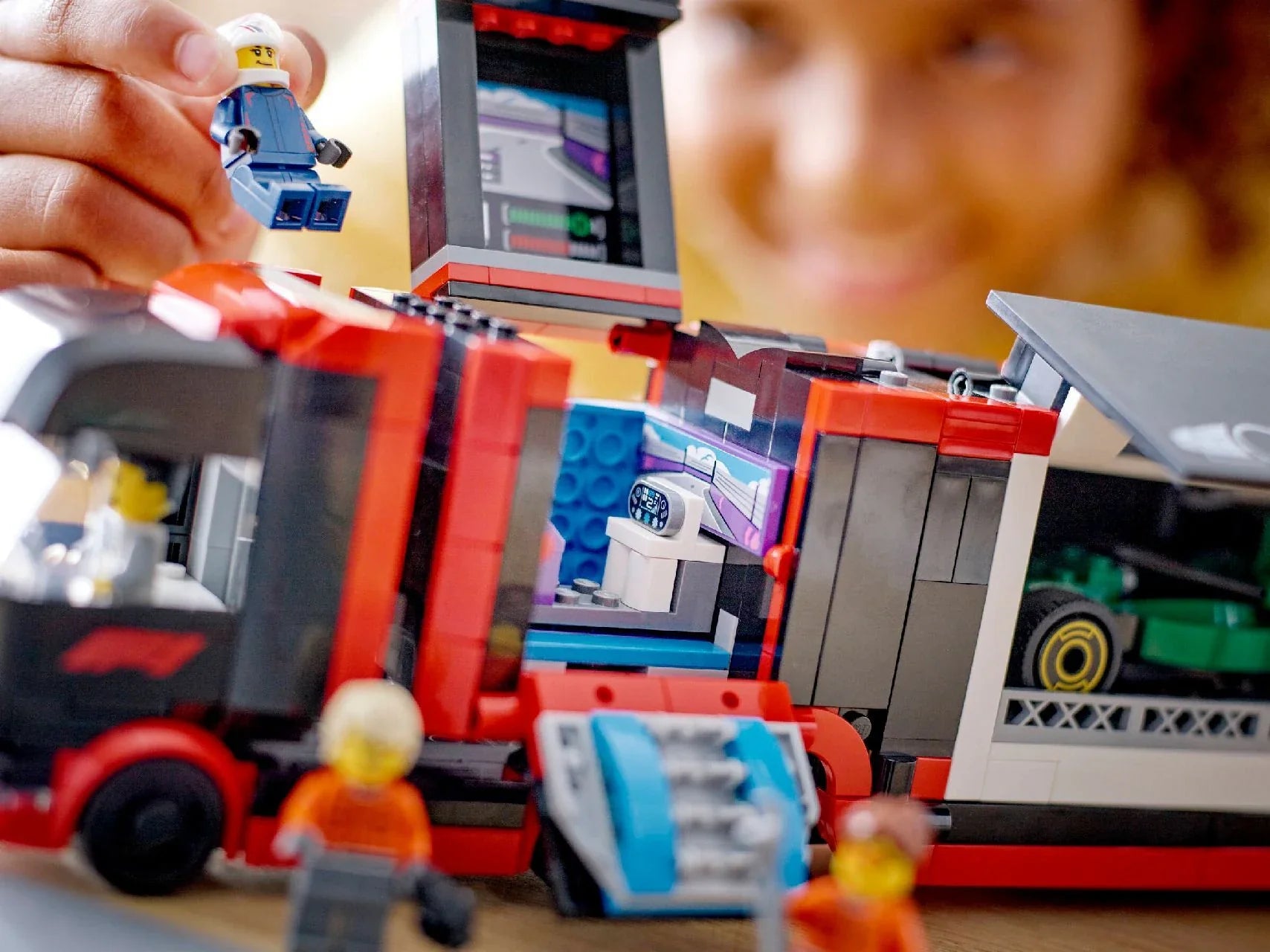 LEGO® F1® Truck with RB20 & AMR24 F1® Cars