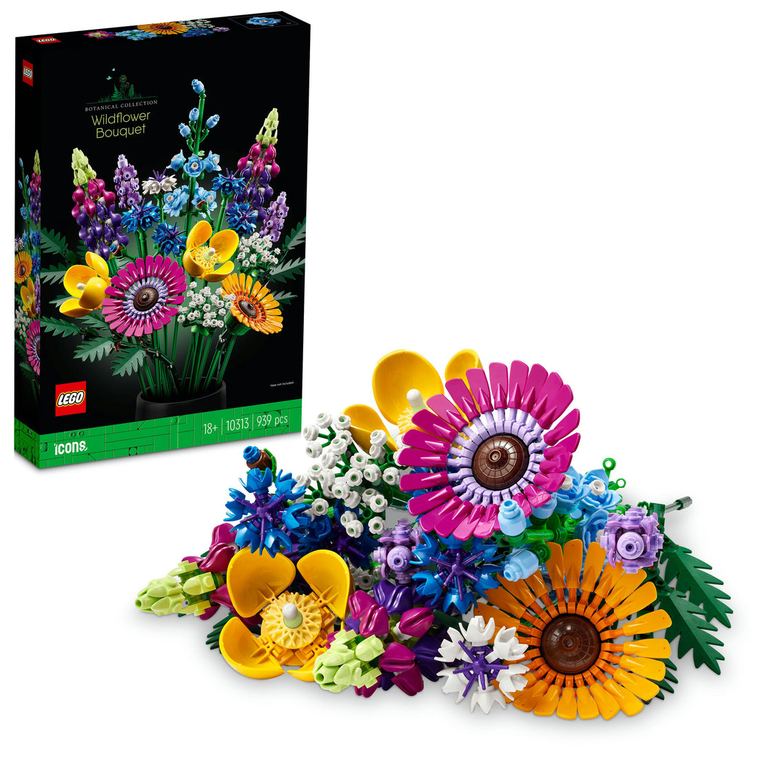 مجموعة بناء باقة الزهور البرّية 10313 من LEGO® Icons (939 قطعة)