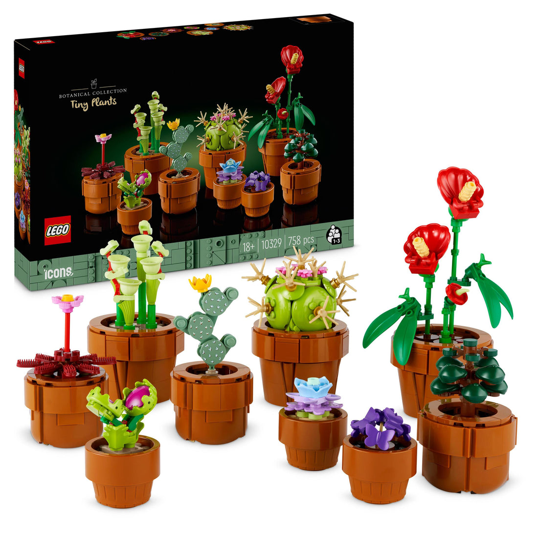 مجموعة بناء النباتات الصغيرة 10329 للبالغين من LEGO® Icons