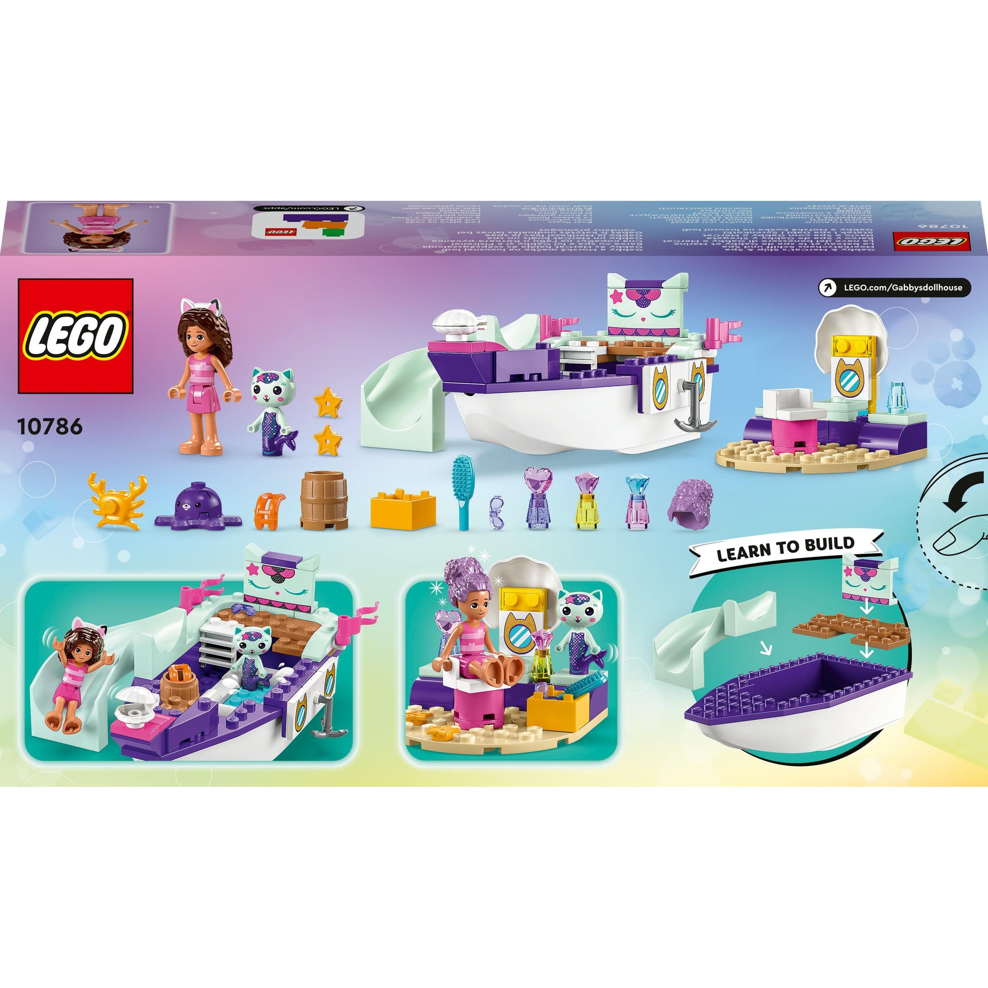 LEGO® Gabby & MerCat’s Ship & Spa 10786 Building Toy Set (88 Pieces)