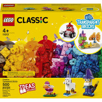 LEGO® Classic Creative Transparent Bricks 11013 Kids’ Building Kit (500 Pieces)